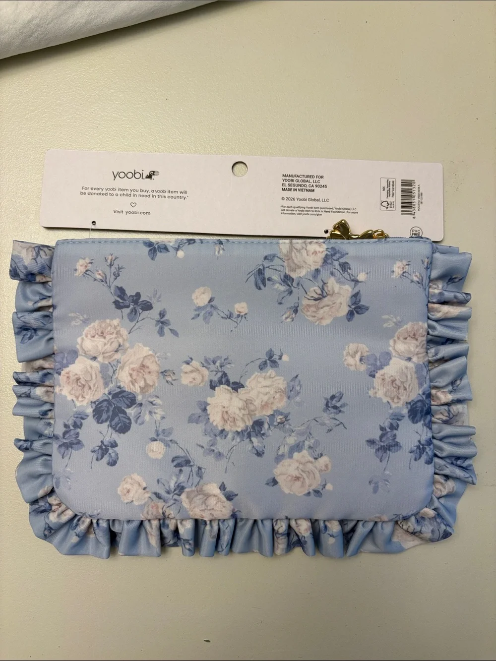 LoveShackFancy X Target - Yoobi Everblooming Rosettes, Flat zip pencil case.